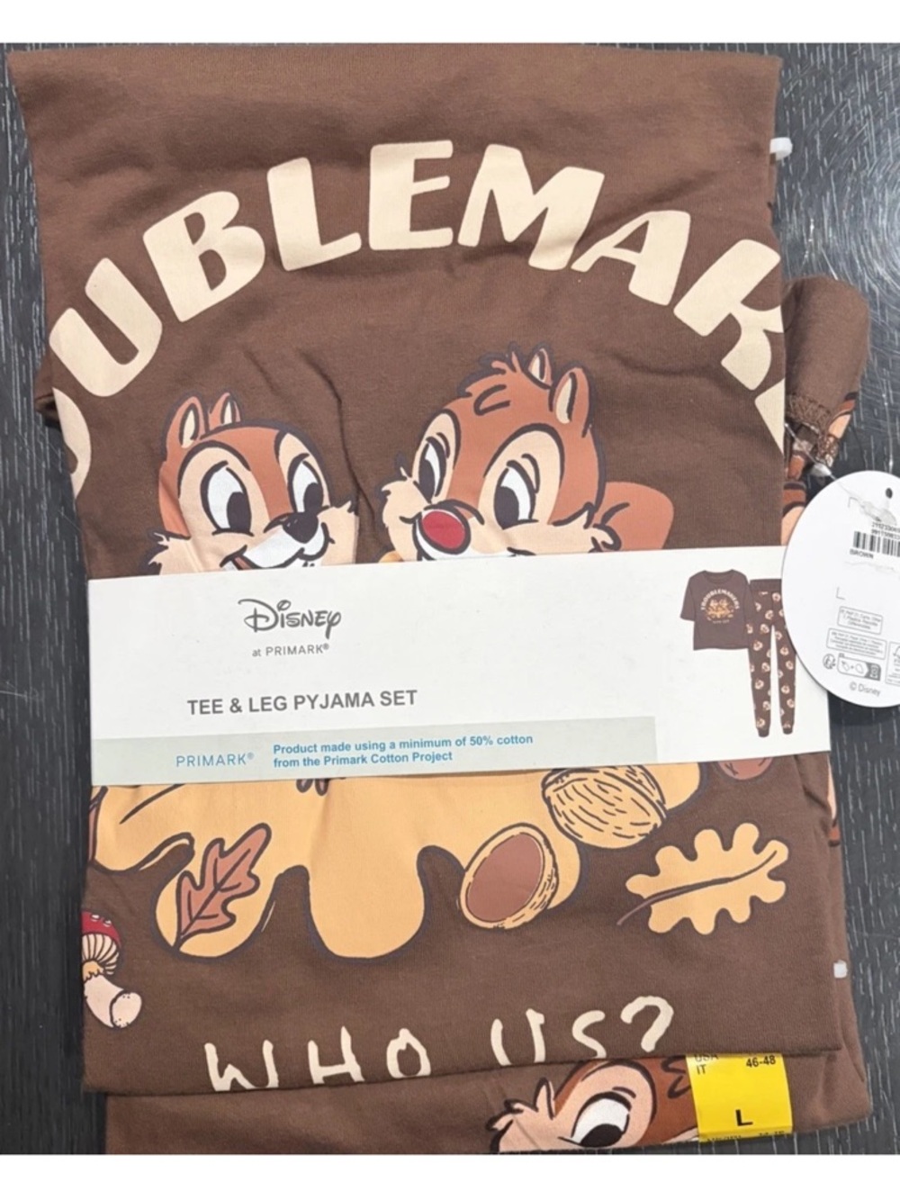 Primark x Chip N Dale Pyjamas Set PJs Loungewear Set Size Large
